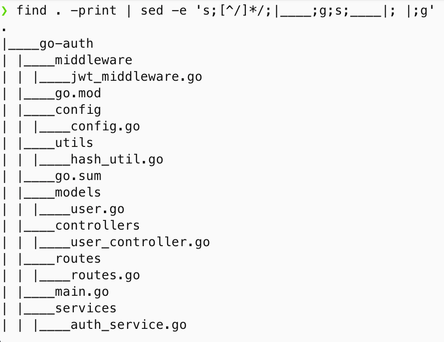 go-auth Project directory structure